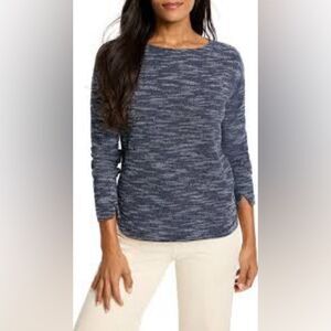 J.Crew Navy and White Long Sleeve Knit Top size XS